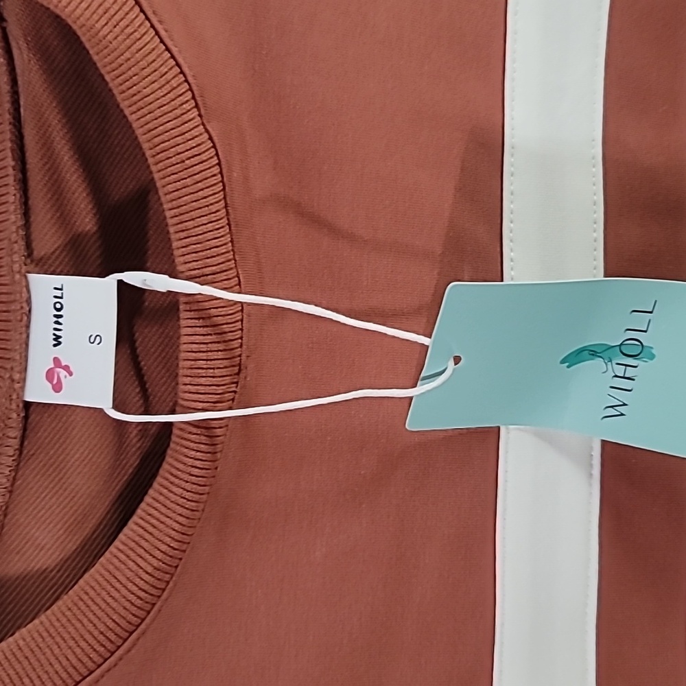 Striped Rust Sweatshirt - Picture 5 of 9